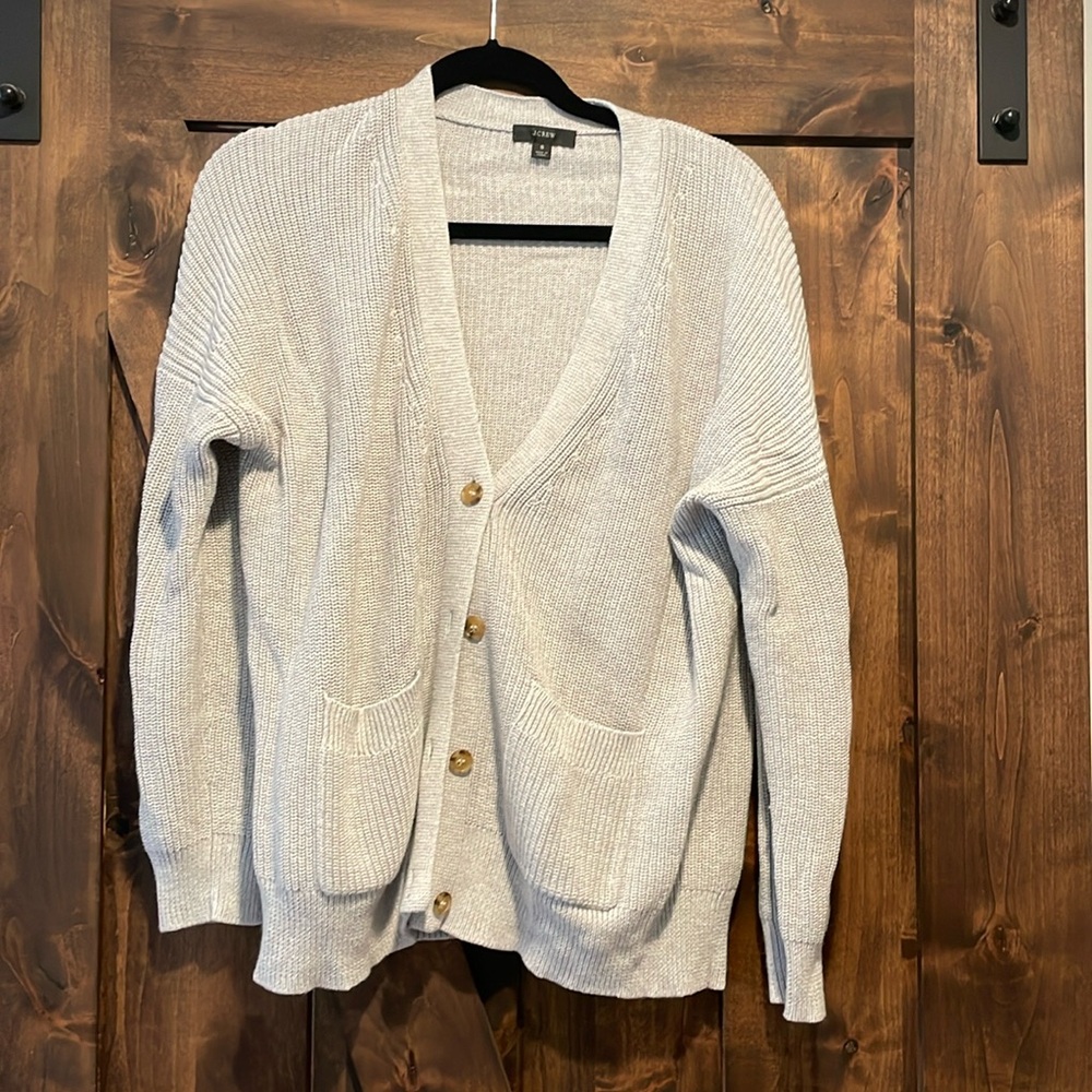 J Crew cotton cashmere cardigan.